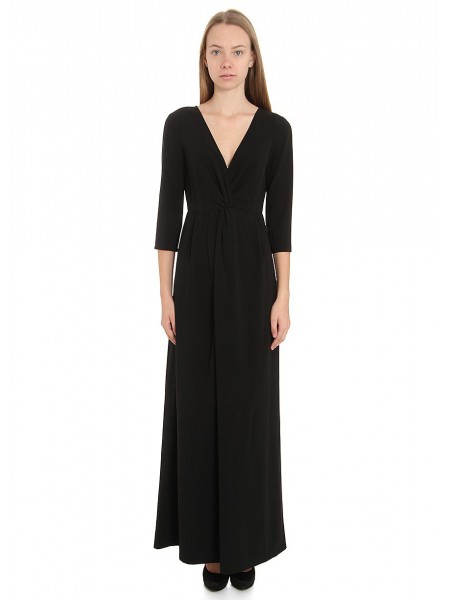 Comprar vestido negro largo de manga larga de Patrizia Pepe a precios Outlet